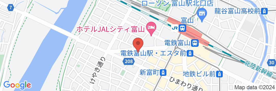 東横INN富山駅新幹線口1の地図