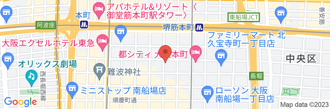 東横INN大阪船場1の地図