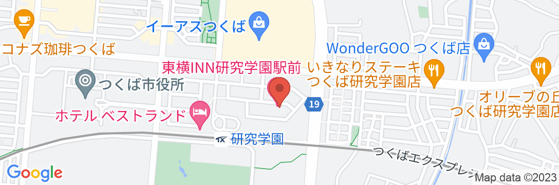 東横INN研究学園駅前の地図