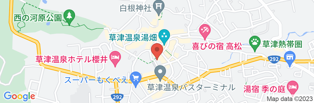 草津温泉 湯畑展望露天の宿 ぬ志勇旅館(ぬしゆうりょかん)の地図