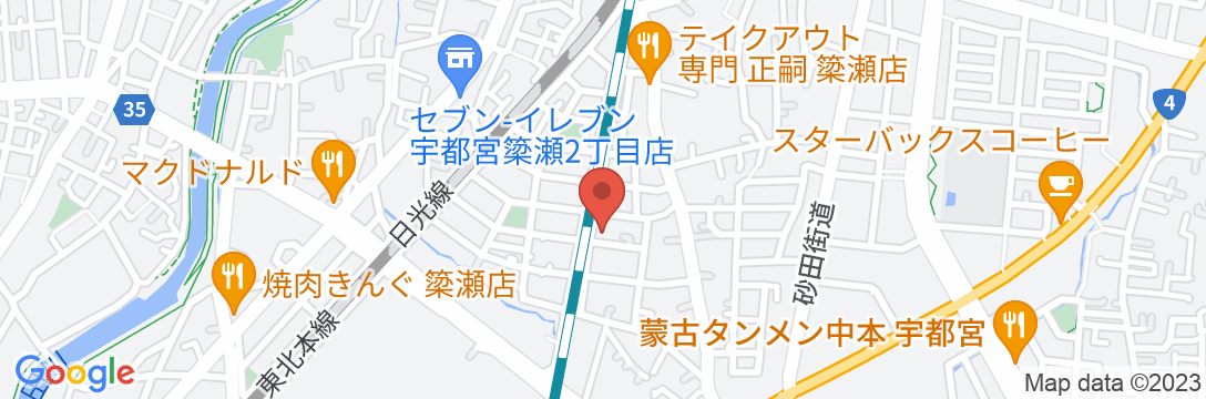 パシフィックホテル宇都宮の地図