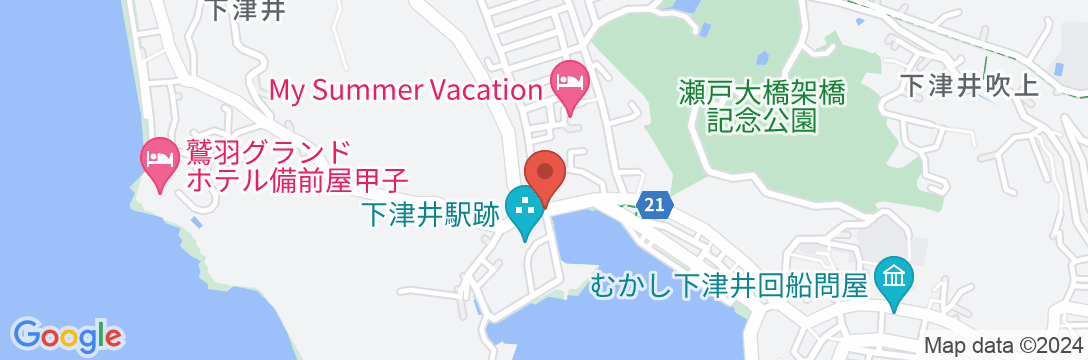 料理&お宿 下津井亭の地図