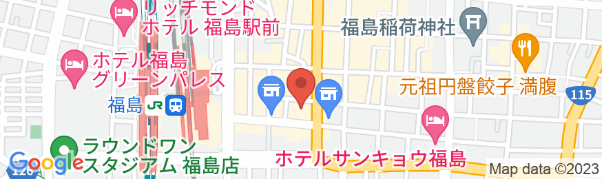 ホテルクラウンヒルズ福島駅前(BBHホテルグループ)の地図