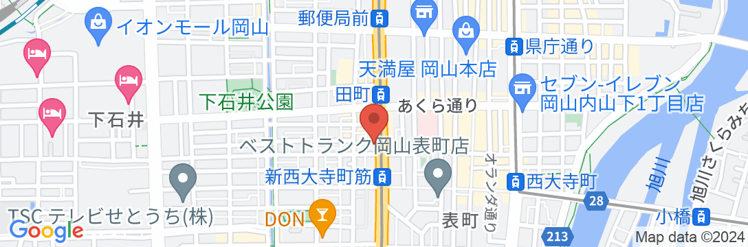 岡山スクエアホテルの地図