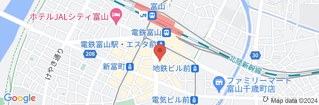 アパホテル〈富山駅前南〉(旧 アパヴィラホテル〈富山駅前〉)の地図