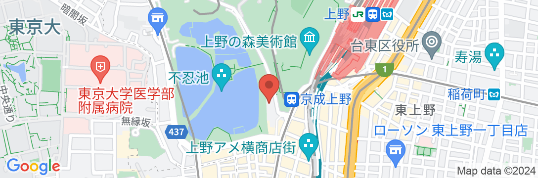 ホテル観月荘 上野の地図