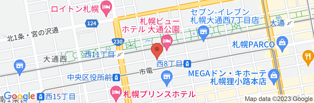 アパホテル〈札幌大通駅前西〉(旧アパホテル〈札幌大通公園〉(全室禁煙))の地図