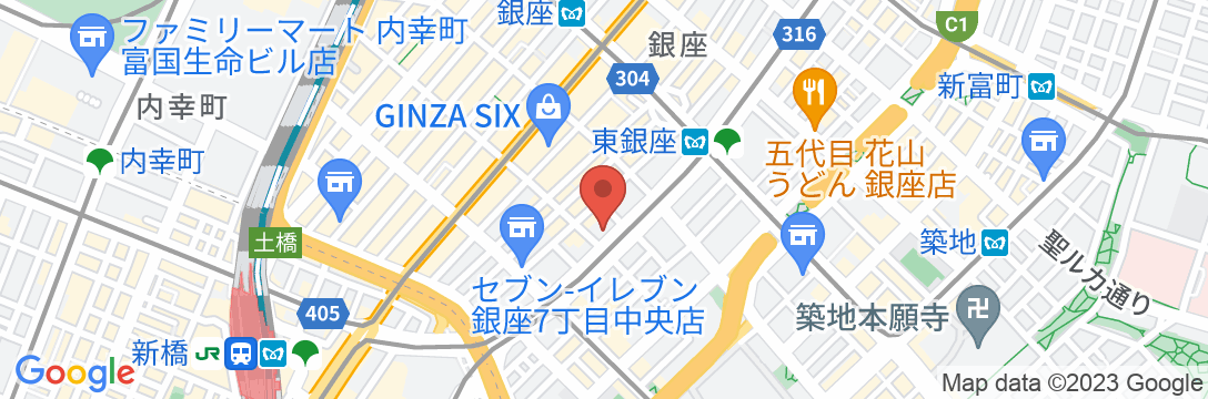 コートヤード・マリオット 銀座東武ホテルの地図
