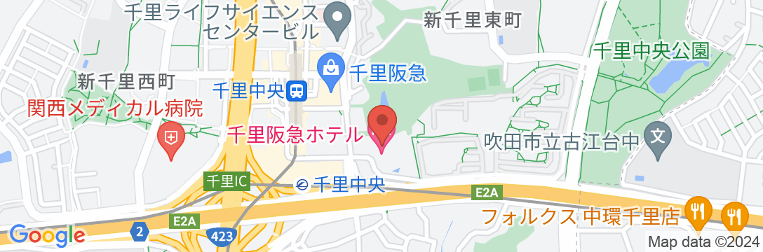 千里阪急ホテルの地図