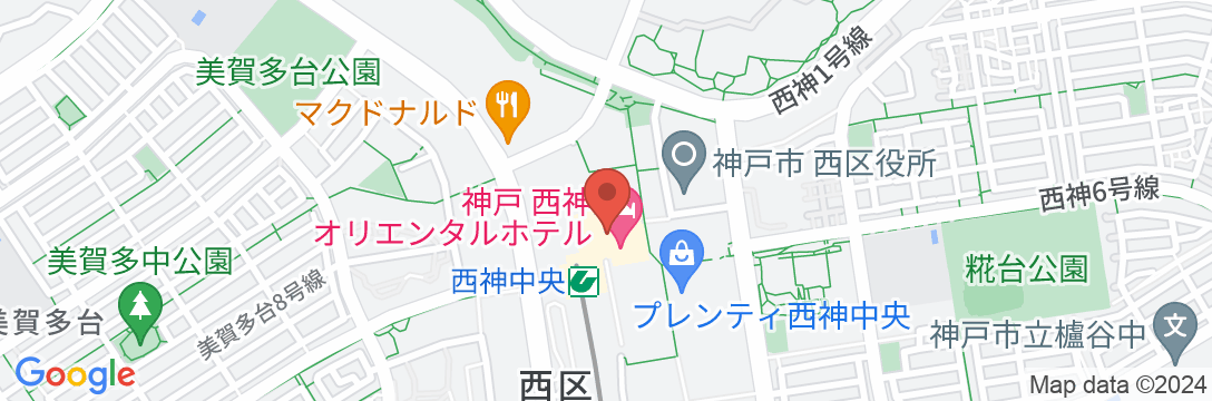 神戸 西神オリエンタルホテルの地図