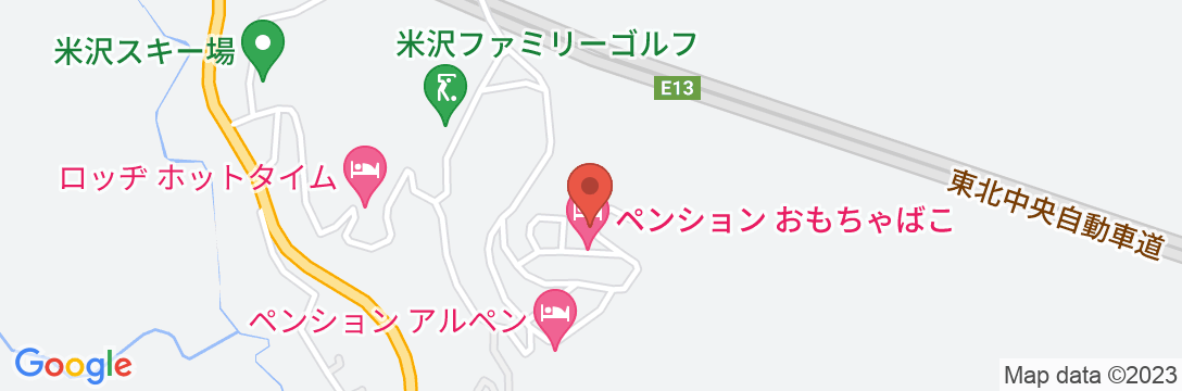 ペンションとコテージの山太郎の地図