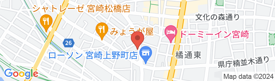 ホテルエリアワン宮崎(ホテルエリアワングループ)の地図
