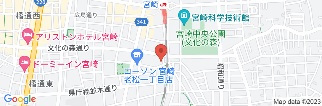 ホテルセンチュリー宮崎の地図