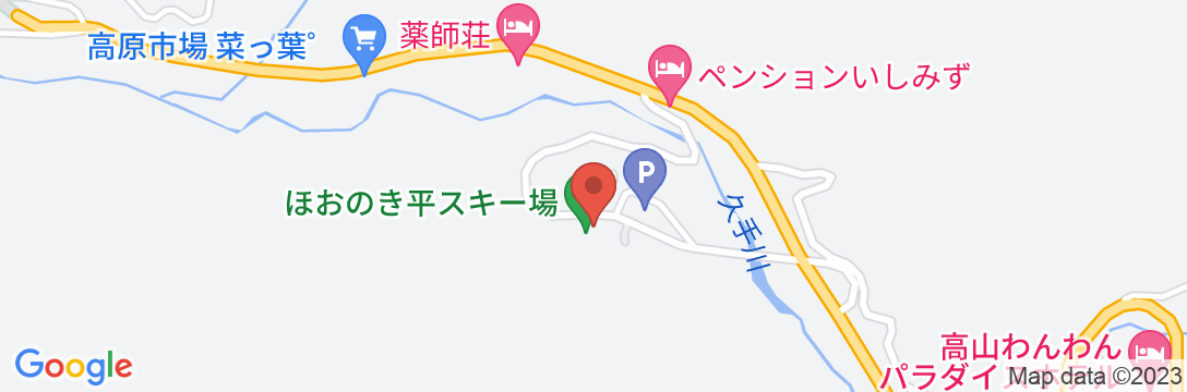 朴の木平ロッヂ シュプールの地図