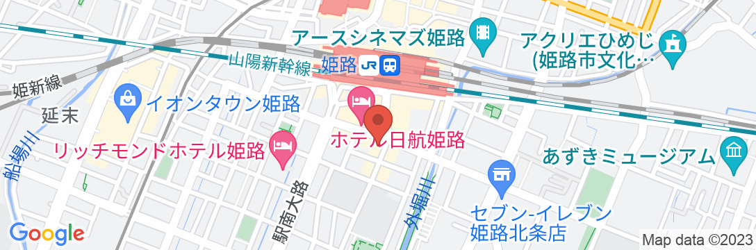 天然温泉 白鷺の湯 ドーミーイン姫路(ドーミーイン・御宿野乃 ホテルズグループ)の地図