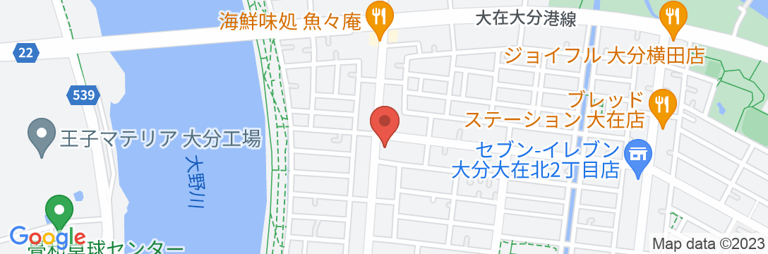 ビジネスホテル ニューおおざいの地図