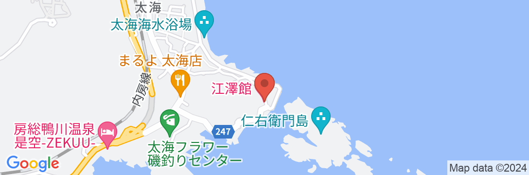 鴨川温泉 画家ゆかりの宿江澤館の地図