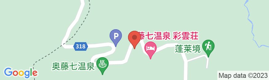 藤七温泉 彩雲荘の地図