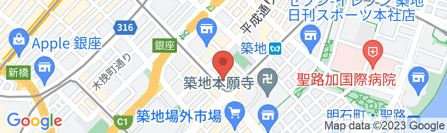 ヴィアイン東銀座(JR西日本グループ)の地図