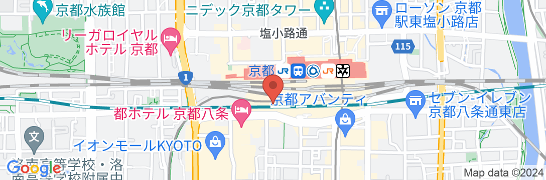 都シティ 近鉄京都駅(旧:ホテル近鉄京都駅)の地図