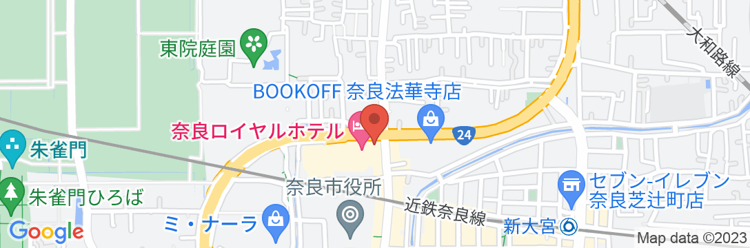 奈良ロイヤルホテルの地図