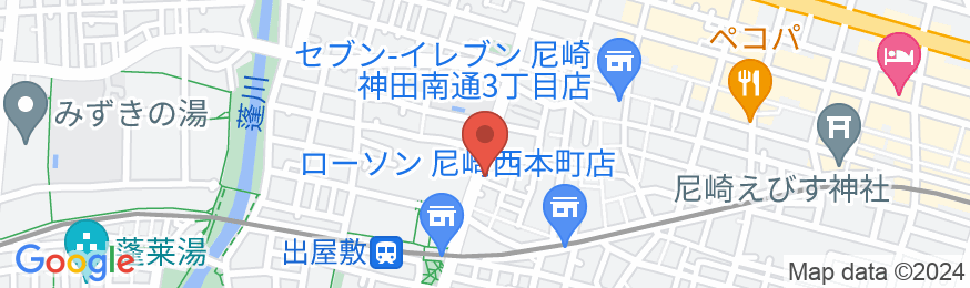 サンホテル尼崎 阪神出屋敷駅前の地図