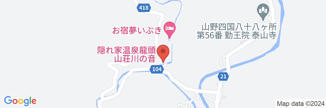 隠れ家温泉 龍頭山荘〜川の音〜の地図