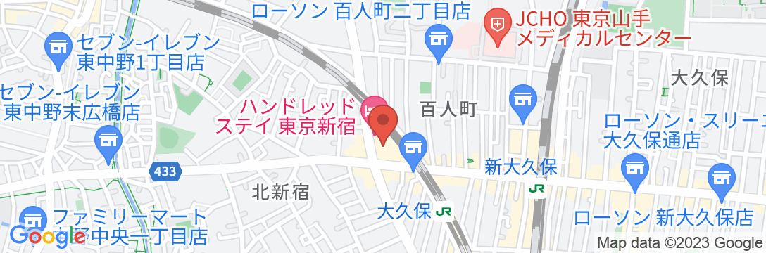 ハンドレッドステイ東京新宿の地図