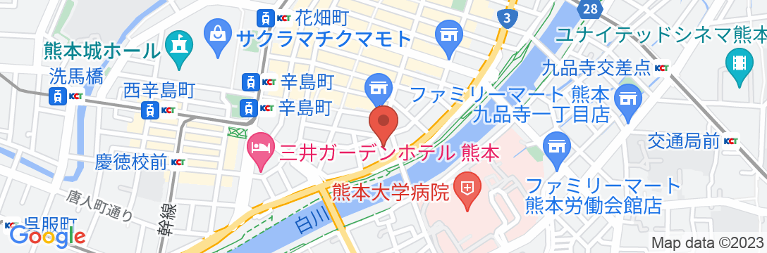 熊本カプセルホテルの地図