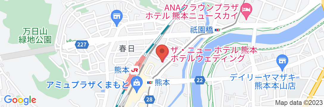 ザ・ニューホテル熊本(DLIGHT LIFE & HOTELS)の地図