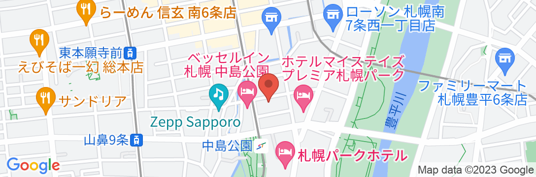 ホテルリブマックスBUDGET札幌の地図