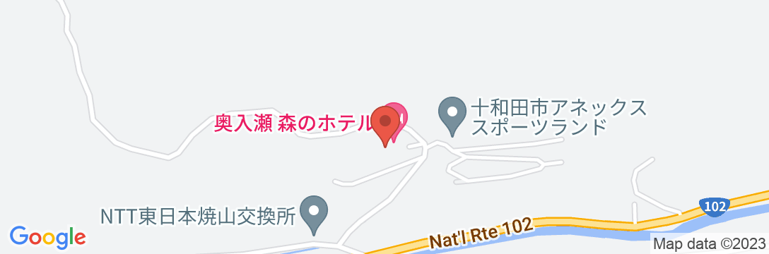 奥入瀬 森のホテルの地図
