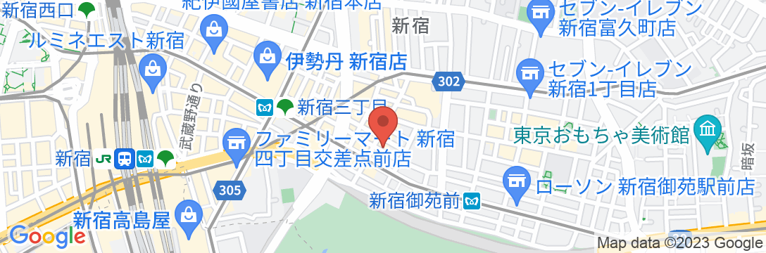 HOTEL ROCKS新宿の地図