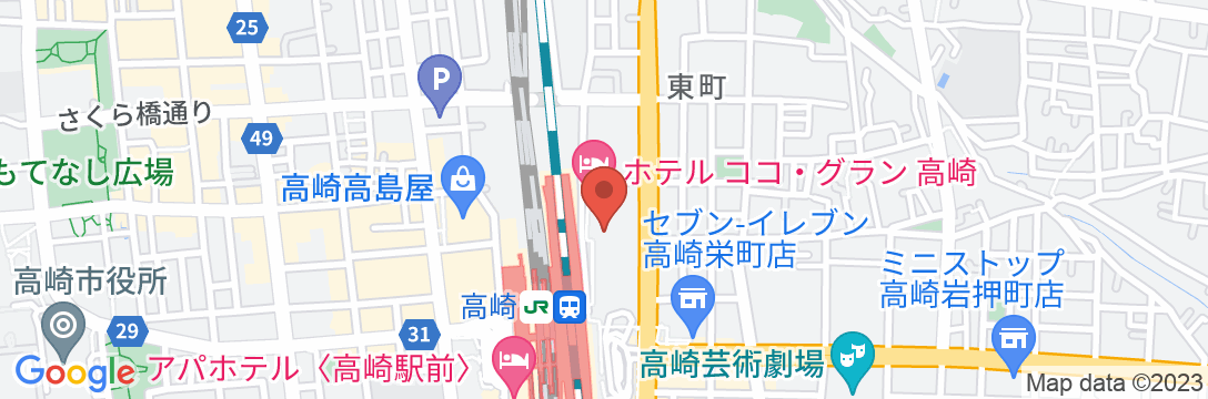 ホテルココ・グラン高崎の地図