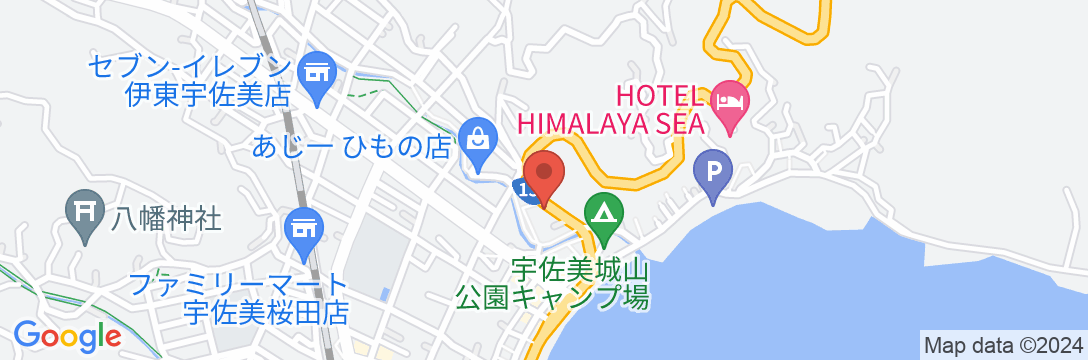 伊東宇佐美温泉 美味海鮮と宝石露天風呂の宿 民宿ふかべの地図