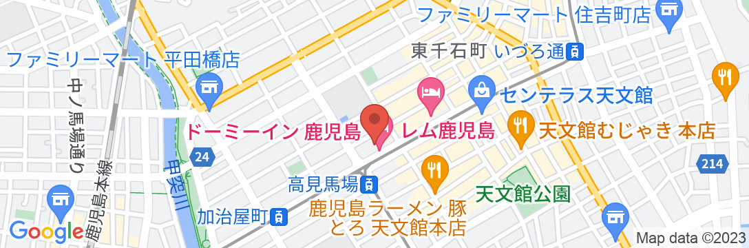 天然温泉 霧桜の湯 ドーミーイン鹿児島(ドーミーイン・御宿野乃 ホテルズグループ)の地図