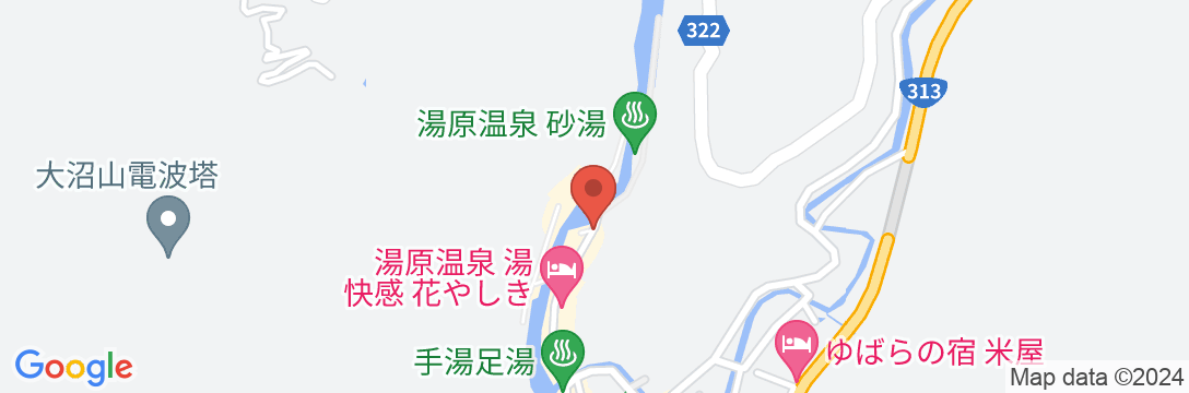 湯原温泉 旅館 かじか荘の地図
