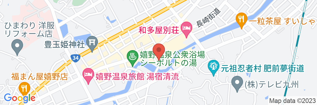 嬉野温泉 旅館千代乃屋の地図