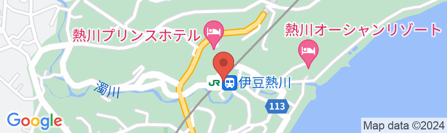 伊豆熱川 自家源泉 おもてなしの宿 みはるやの地図