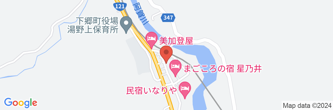 会津湯野上温泉 温泉民宿 山形屋の地図