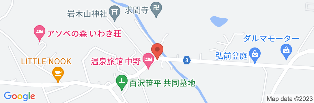 百沢温泉 和みの宿 富士見荘の地図