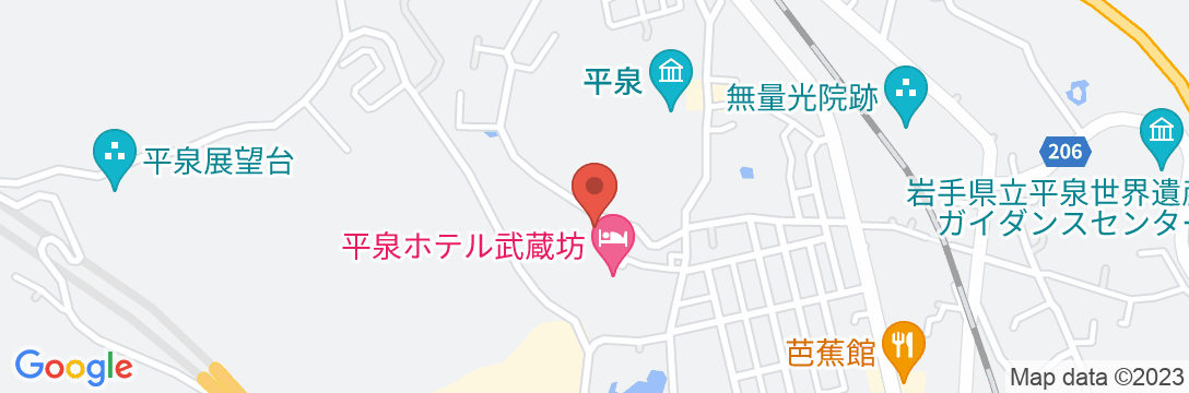 平泉ホテル武蔵坊の地図