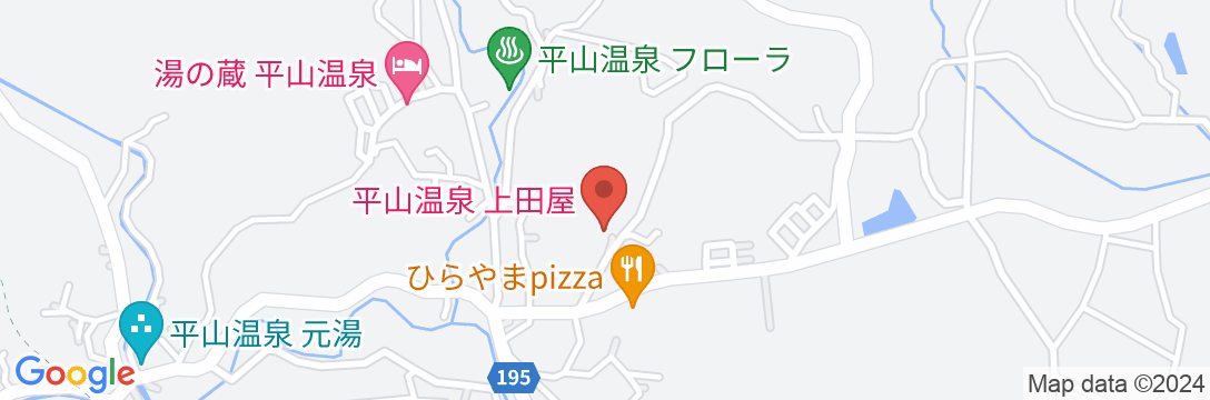 平山温泉 上田屋の地図