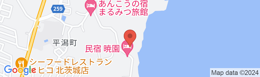 平潟港温泉 民宿 暁園の地図