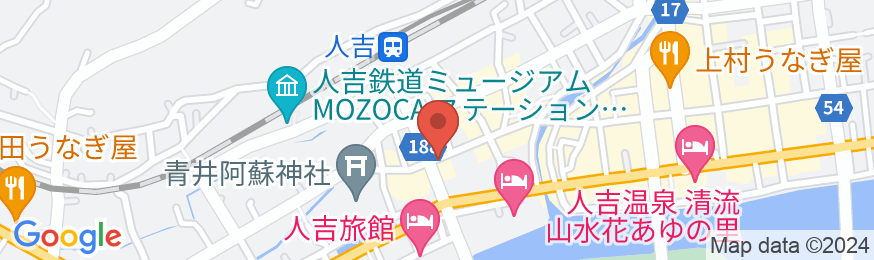人吉温泉 ホテル朝陽館の地図