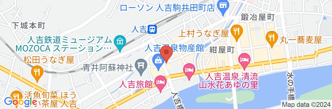 人吉温泉 ホテル朝陽館の地図