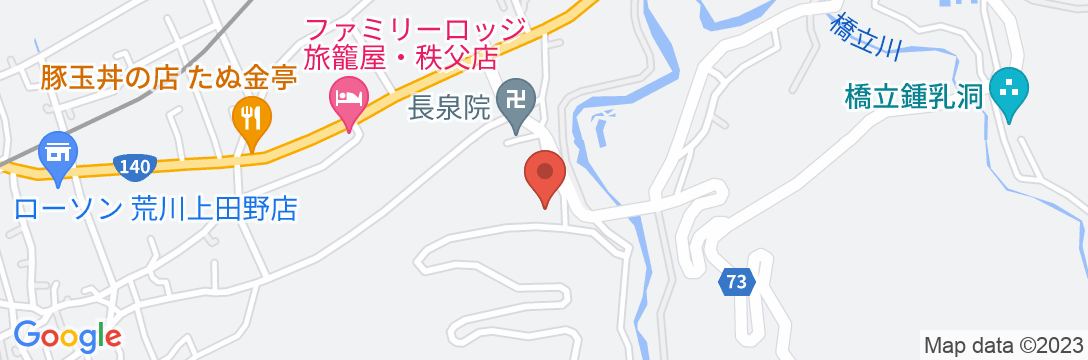 花御堂の湯 奥秩父 浦山山荘の地図