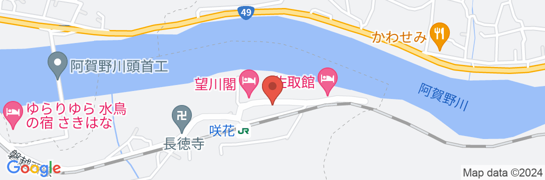 咲花温泉 柳水園の地図