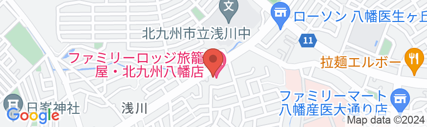 ファミリーロッジ旅籠屋・北九州八幡店の地図