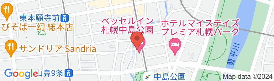 ベッセルイン札幌中島公園(すすきの徒歩圏内)の地図